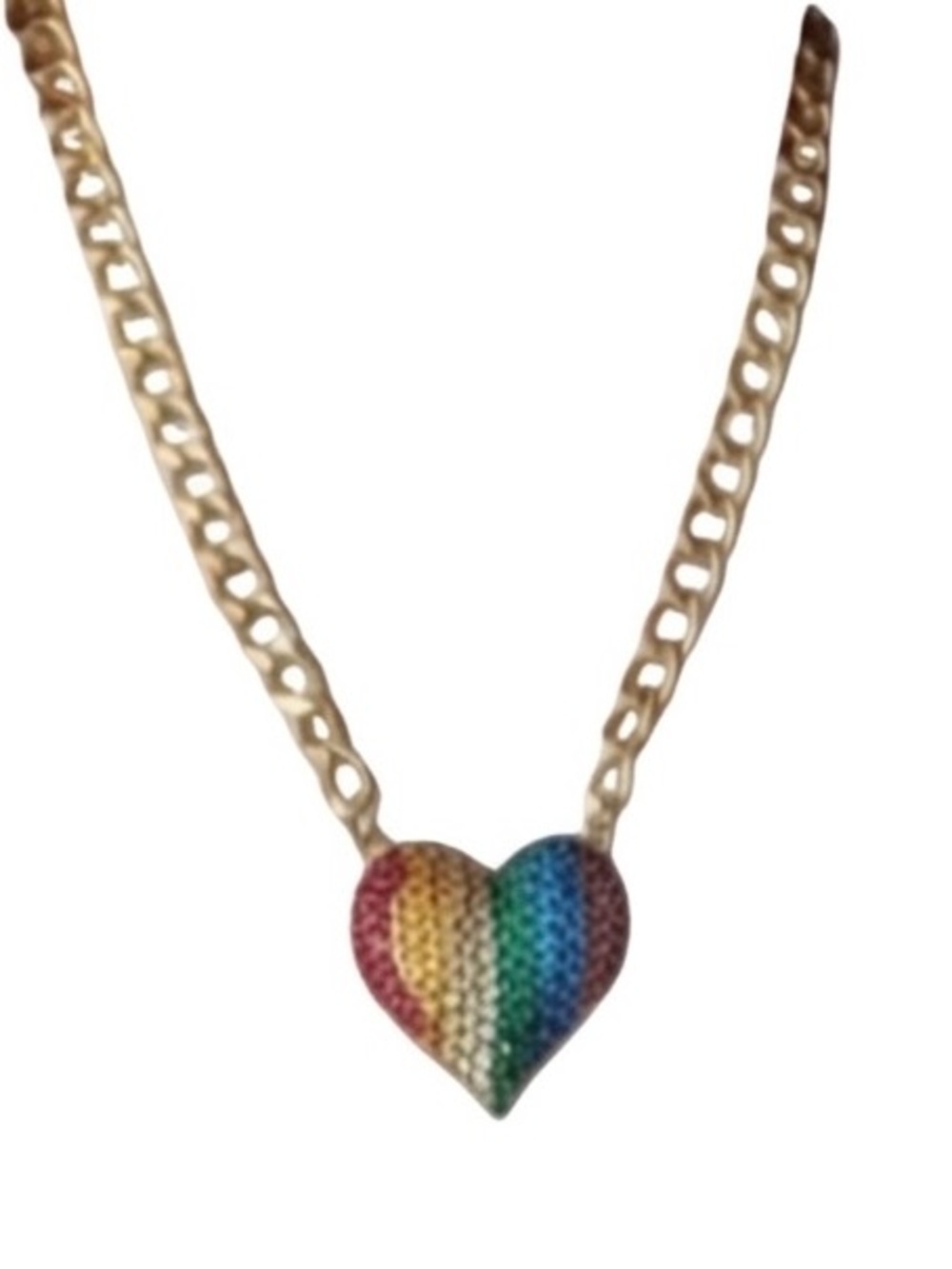 NWT Natasha Couture rainbow heart necklace
